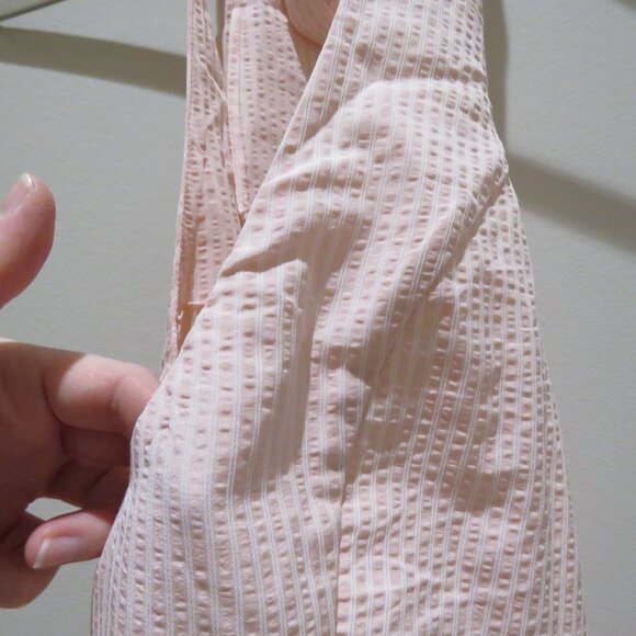 LUCY IN THE SKY Striped Crinkle Halter Dress in Pink Cocktail Pastel - Size M - Picture 6 of 15